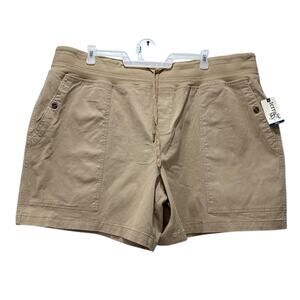 Terra & Sky Women’s Plus Size Utility Tan Shorts - Size: 4X